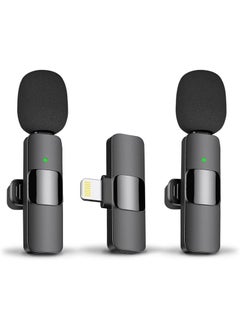 Generic Wireless Lavalier Microphone for iPhone – 2 Pack Plug & Play Mics with Lightning Receiver, Noise Reduction, Auto Sync, Mute Function, 2.4GHz Wireless Mic for iOS Video Recording, Interview, Vlog – Charging Support  - Image 1