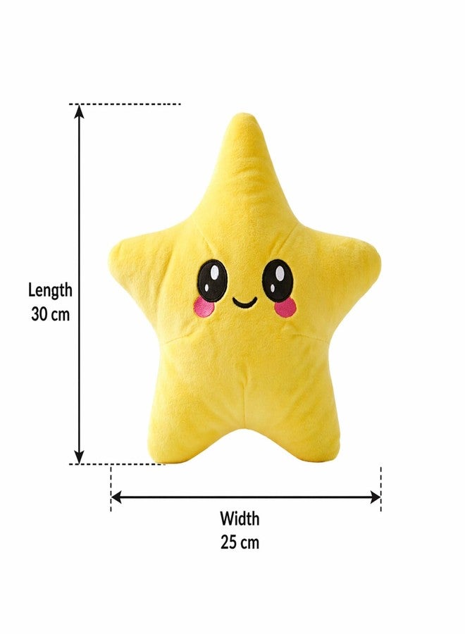 Adhigams Cute Star Plush Toy for Kids Babies Soft Stuffed Cushion Pillow Smiley Design Nursery Decor Boys Girls Ultra Gentle Skin Friendly Fabric Home Bedroom Decorative Item Yellow - Image 5