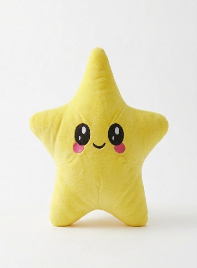 Adhigams Cute Star Plush Toy for Kids Babies Soft Stuffed Cushion Pillow Smiley Design Nursery Decor Boys Girls Ultra Gentle Skin Friendly Fabric Home Bedroom Decorative Item Yellow - Image 1