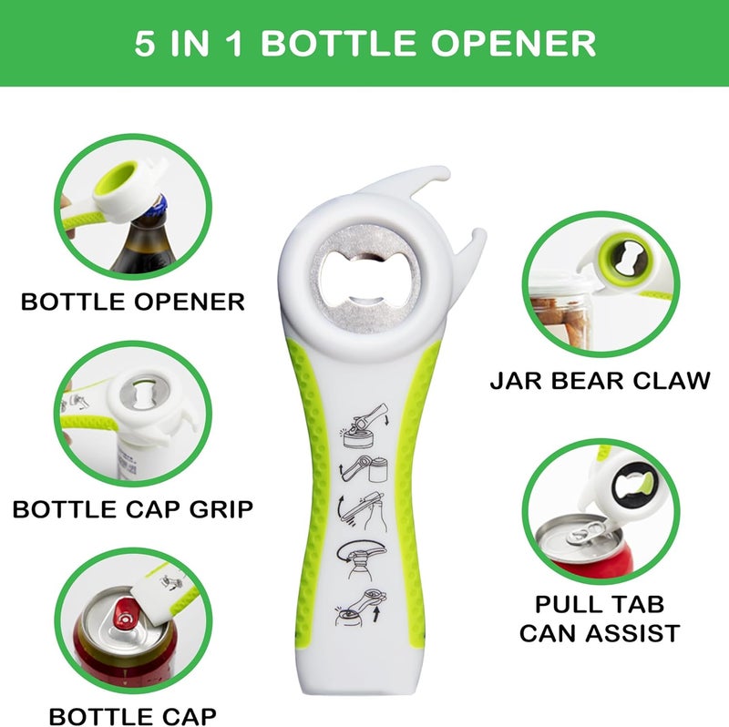 HUMANFUN Jar Opener for Weak Hands, Seniors with Arthritis, 5 in 1 Multi Function Bottle Opener Lid Opener For Arthritic Hands - Image 5