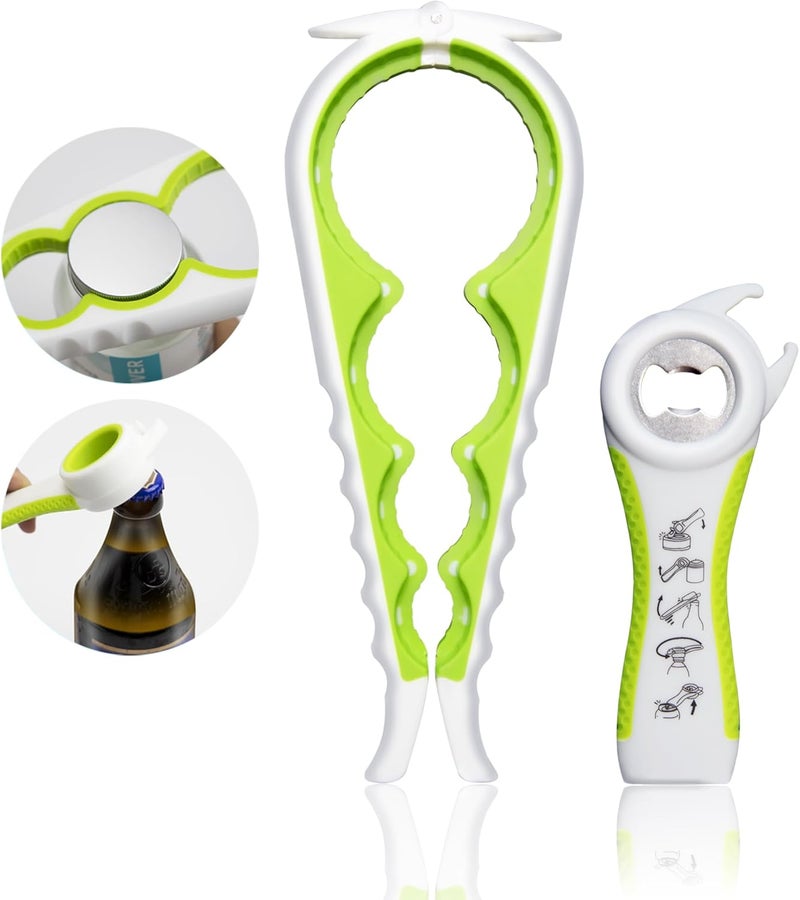 HUMANFUN Jar Opener for Weak Hands, Seniors with Arthritis, 5 in 1 Multi Function Bottle Opener Lid Opener For Arthritic Hands - Image 1