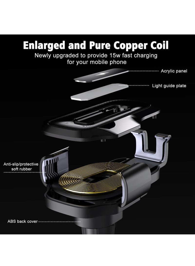 15W Fast Wireless Car Charger with Auto Clamping - Electric Sensor Air Vent Mount for iPhone 15/14/13/12/11 and Samsung Galaxy S23/S22/S21/S20 Series. - Image 2