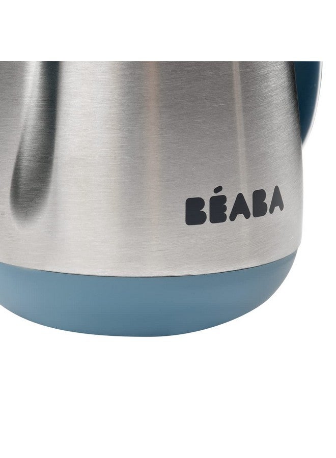 BEABA Stainless Steel Straw Sippy Cup, Sippy Cup With Removable Handles, Sippy Cup With Straw, 8+ Months, 8.5 Oz (Rain) - Image 5