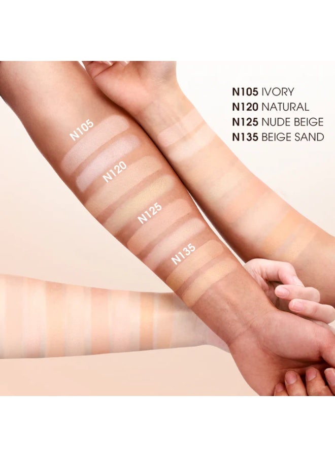 OTWOO O.TWO.O All-Day Soft-Focus Powder & Cushion Cream – Long-Lasting Glowy Base (N105, IVORY) - Image 4