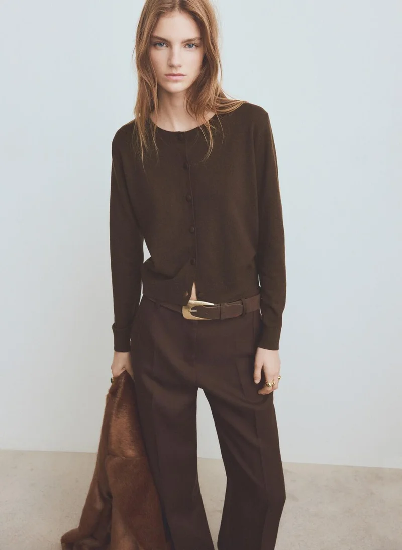 MANGO Knitted button cardigan