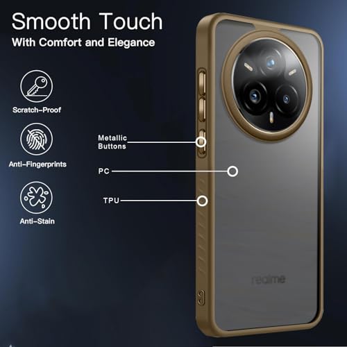 KARWAN®️ Shockproof Back Case Cover for Realme 14 Pro | Camera Protection Bump |Shockproof Back Case Cover for Realme 14 Pro - Brown - Image 4