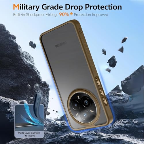 KARWAN®️ Shockproof Back Case Cover for Realme 14 Pro | Camera Protection Bump |Shockproof Back Case Cover for Realme 14 Pro - Brown - Image 3