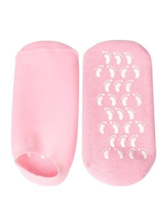1 Pair Silicone Gel Heel Socks, Reusable Moisturizing Heel Protectors for Women & Men