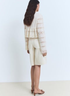 MANGO Openwork Details Embroidered Cotton Blouse  - Image 2
