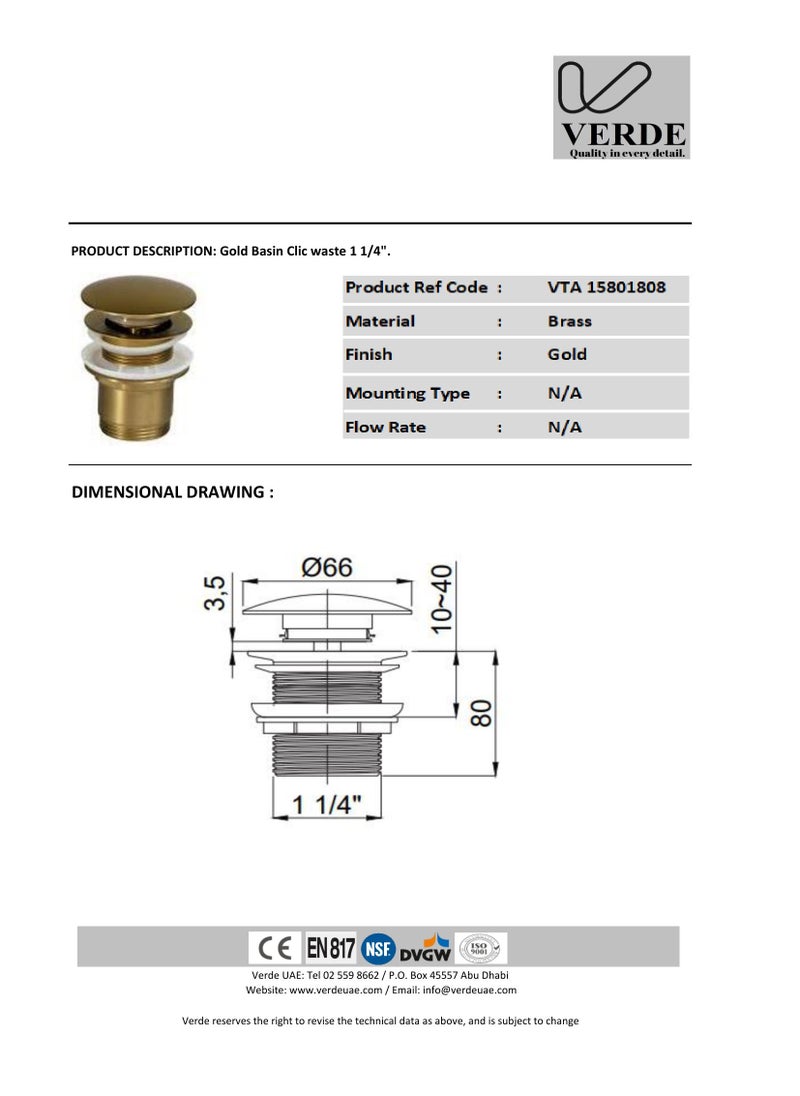 VERDE Gold Basin Click waste  - Image 2