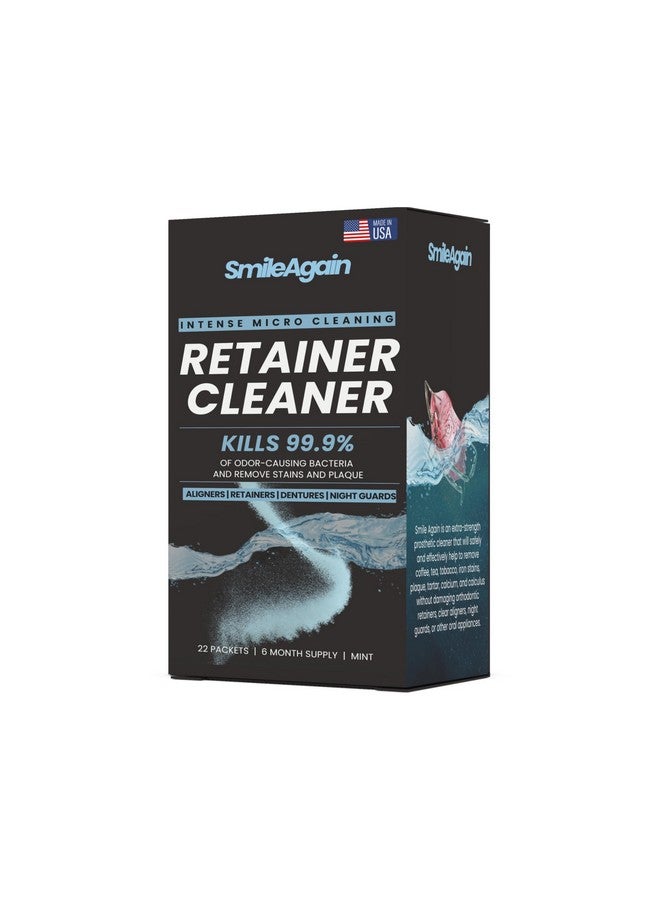 Protech Smile Again Retainer Cleaner | 180 Cleanings (22 Pack/6 Month Supply) | For Clear Aligners, Dentures, Retainers, Mouth Guards & Night Guards - Cleaning Crystals, Mint - Image 1