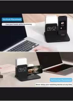 Digitplus Wireless Charger 3 in 1 Charging Stand Fast Wireless Charging Station Compatible for all types of wireless charger phones with digital clock  - Image 3