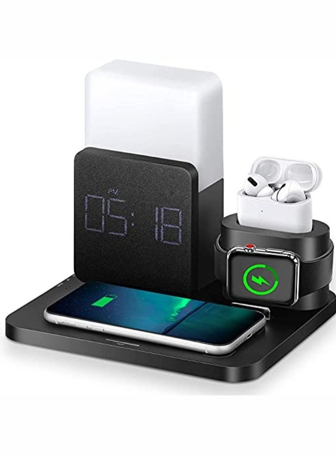 Digitplus - Wireless Charger 3 in 1 Charging Stand Fast Wireless Charging Station Compatible for all types of wireless charger phones with digital clock - Image 1