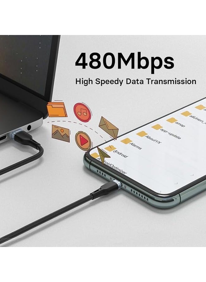 Mowsil Type C Cable 2M USB C Cable Nylon Braided Fast Charging USB Cord Charger Wire - Image 4