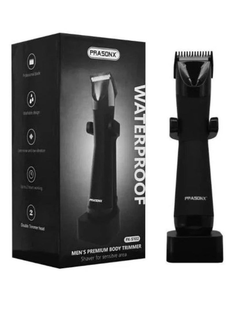 براسونكس ماكينة حلاقة كهربائية PRASONX PX‑S102 مقاومة للماء IPX7 | شفرات سيراميك مزدوجة | بطارية 600mAh تدوم 90 دقيقة | للشعر والجسم والمناطق الحساسة | شحن USB‑C سريع ومريح - Image 3
