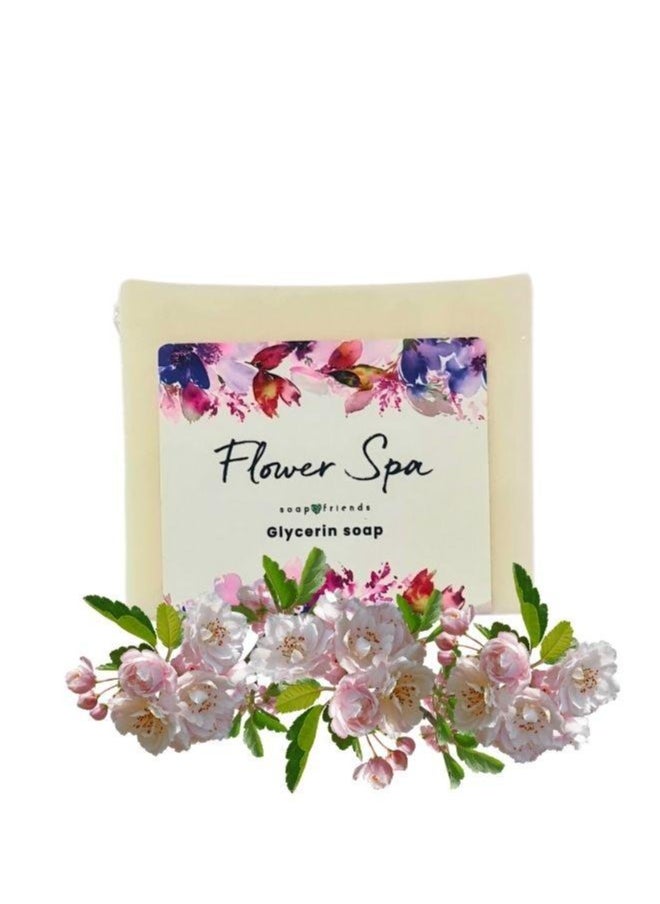 Soap&Friends Flower SPA Bar Soap – Handmade Natural Bath Soap with Coconut Oil & Floral Aroma  - Image 1