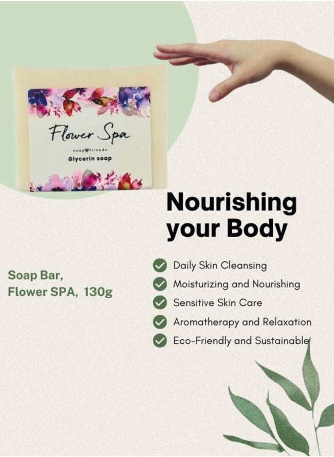 Soap&Friends Flower SPA Bar Soap – Handmade Natural Bath Soap with Coconut Oil & Floral Aroma  - Image 4