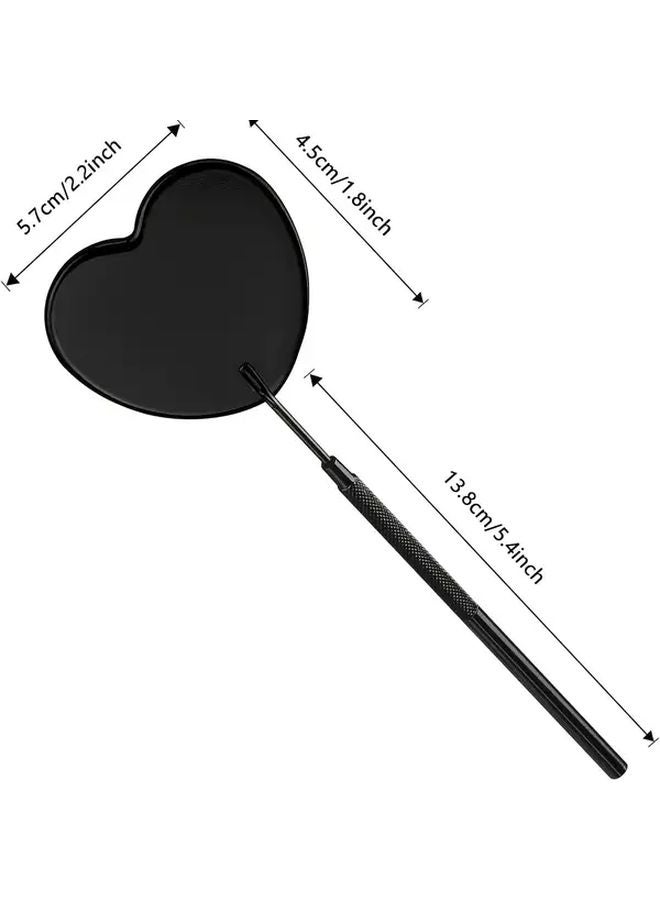 Heart Shaped Removable Stainless Steel Eyelash Mirror Portable Makeup Tool Multicolored - Image 5