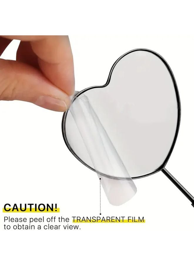 Heart Shaped Removable Stainless Steel Eyelash Mirror Portable Makeup Tool Multicolored - Image 3