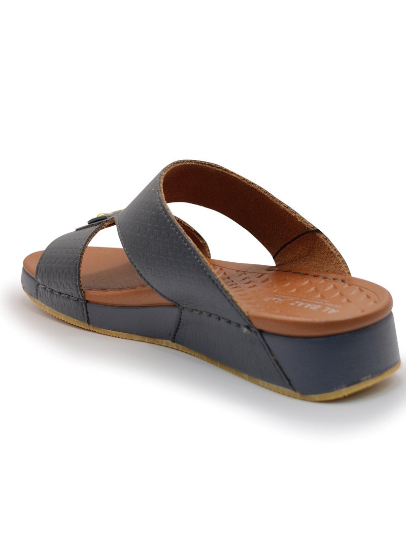 AL BAAZ - Al Baaz Grey Arabic Sandals for Men - Traditional Leather Men Sandals - Image 1
