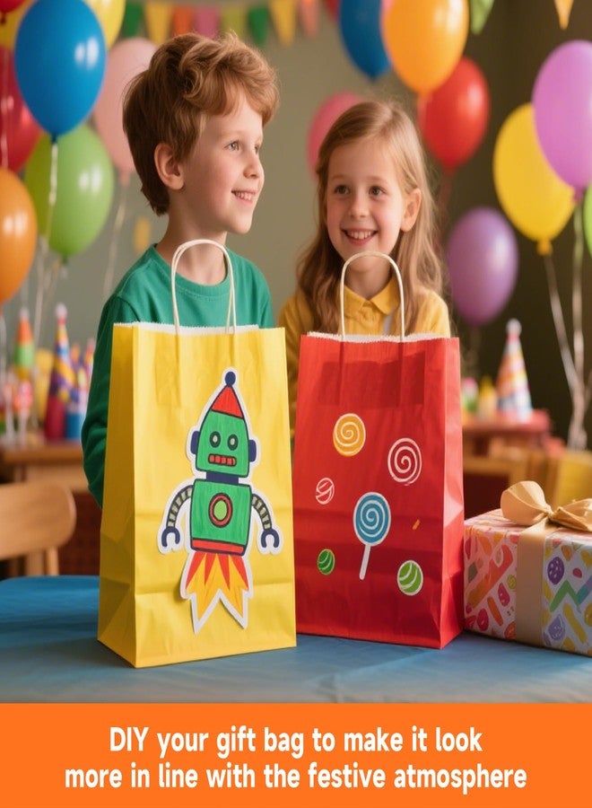 METAPRINT 24 Pcs Rainbow Paper Gift Bags with Handles in Bulk, 5.8x3.2x8.25 inch Small Kraft Paper Bags for Birthdays, Party Favors, Wedding (6 Colors) - Image 5