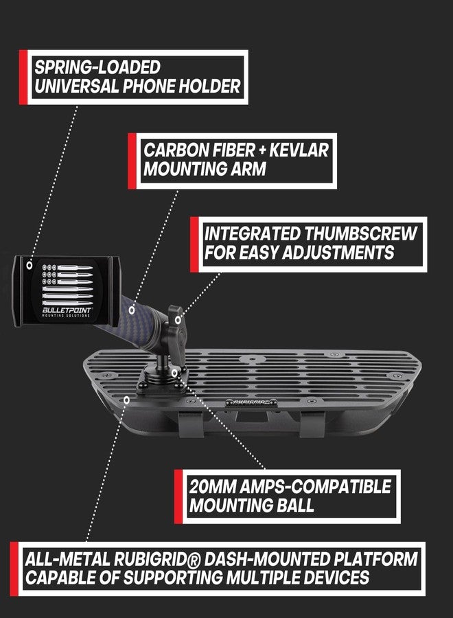 Bulletpoint RubiGrid Metal Dash Mount Phone Holder Compatible with 2022-2024 Nissan Frontier - Image 3