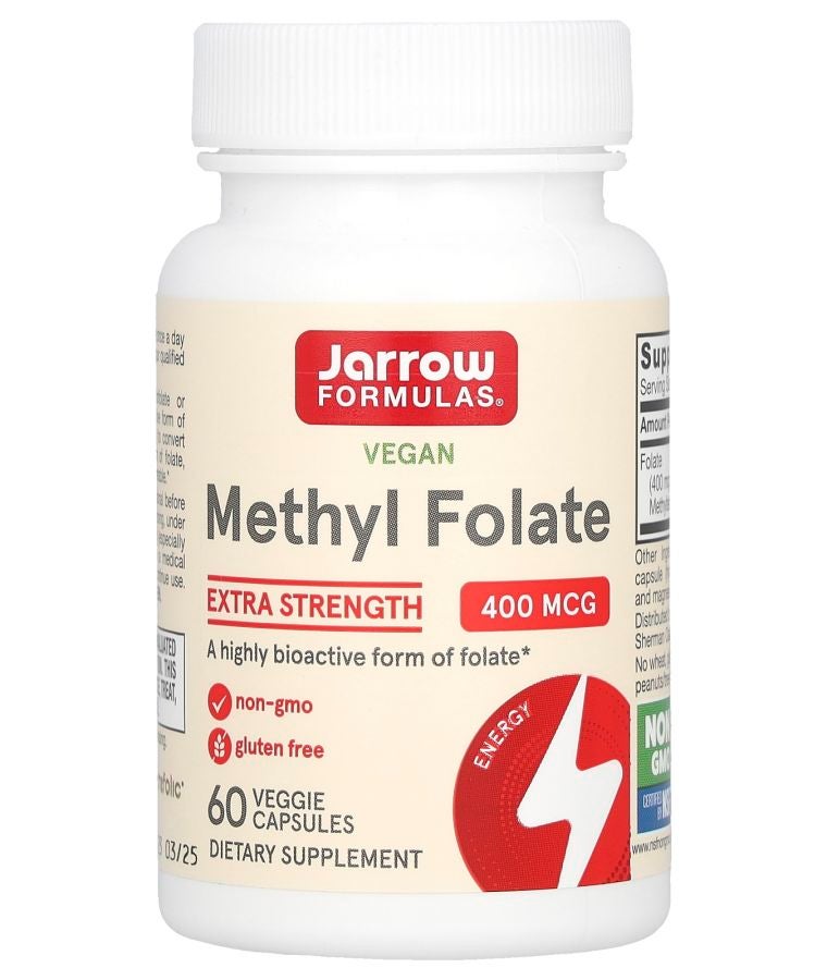 jarrow formulas Vegan Methyl Folate 400 mcg 60 Veggie Capsules
