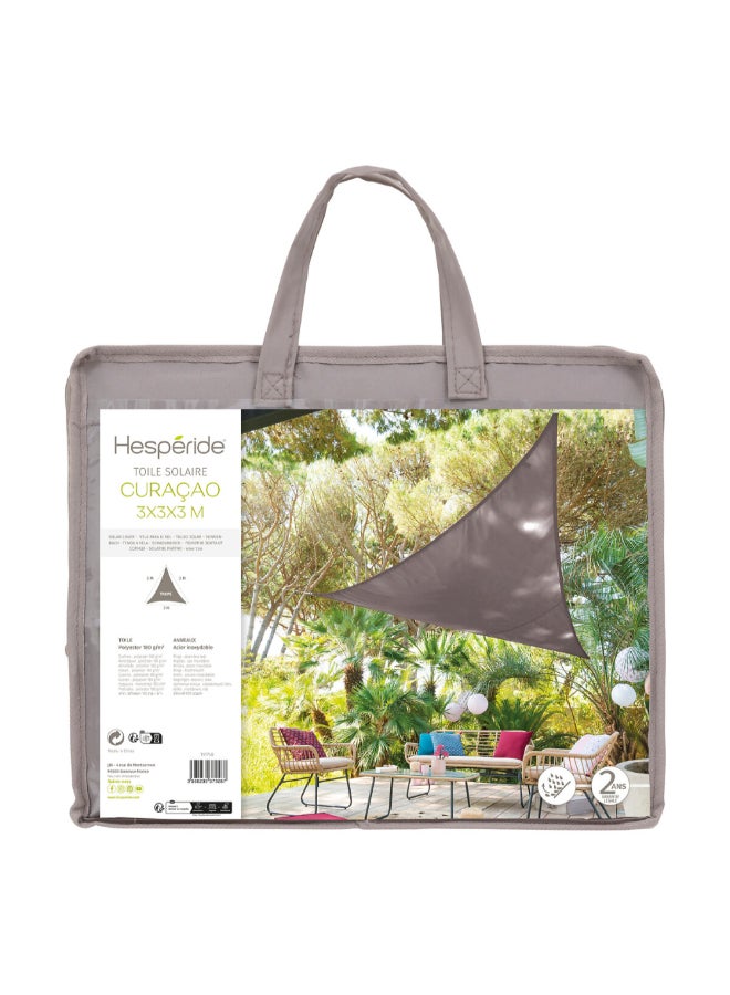 Hesperide Curacao UV Protection Triangular Garden Sun Shade Taupe 300 x 300 x 300 cm 117748 - Image 3