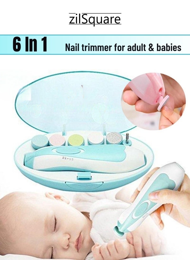 zilSquare Baby Nail Grinder Kit Electric Infant Nail Trimmer with Soft Filing Heads LED Light Quiet Motor 2 Speed Safe Painless Newborn Nail File Toddler Nail Grooming Tool Portable Battery Powered Manicure Set Gentle Nail Care Buffer for Kids and Moms - Image 4