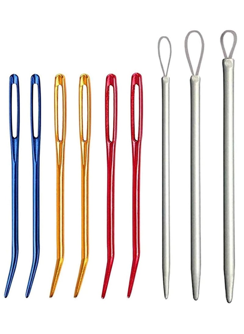 KASTWAVE Sewing Knitting Needles, Large Eyes Blunt Yarn Needles Knitting Darning Needles Bent Tip Tapestry Needles for Craft Sewing (9 pcs) - Image 1