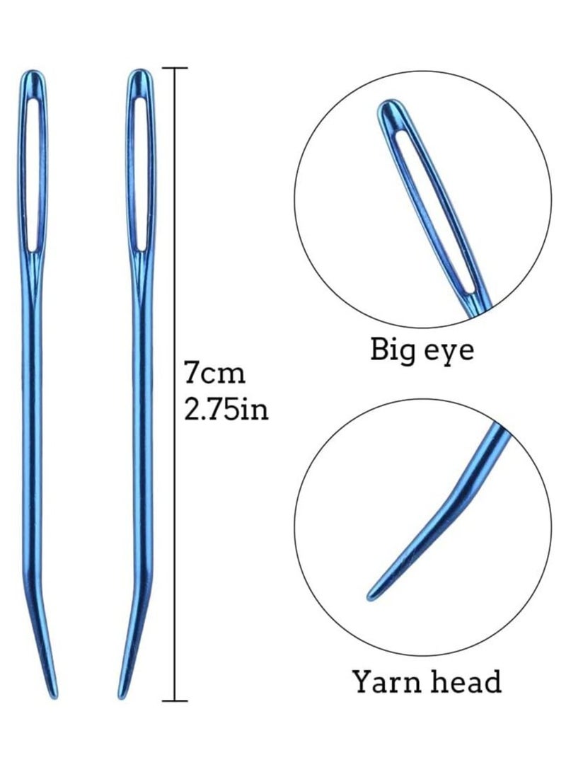 KASTWAVE Sewing Knitting Needles, Large Eyes Blunt Yarn Needles Knitting Darning Needles Bent Tip Tapestry Needles for Craft Sewing (9 pcs) - Image 3