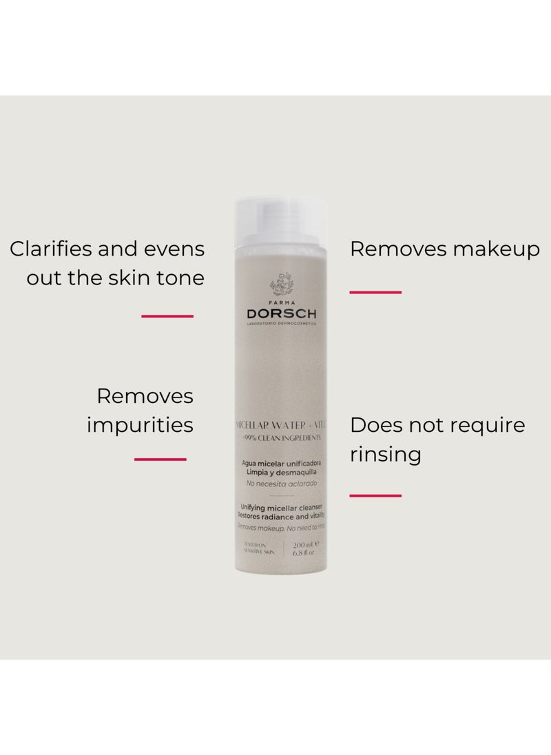 FARMA DORSCH Farma Dorsch Micellar Water with Vitamin C - Micellar Water Makeup Remover - Micellar Cleansing Water, Removes Makeup, Cleanses and Soothes Skin, No Rinse Off - 200ml  - Image 3