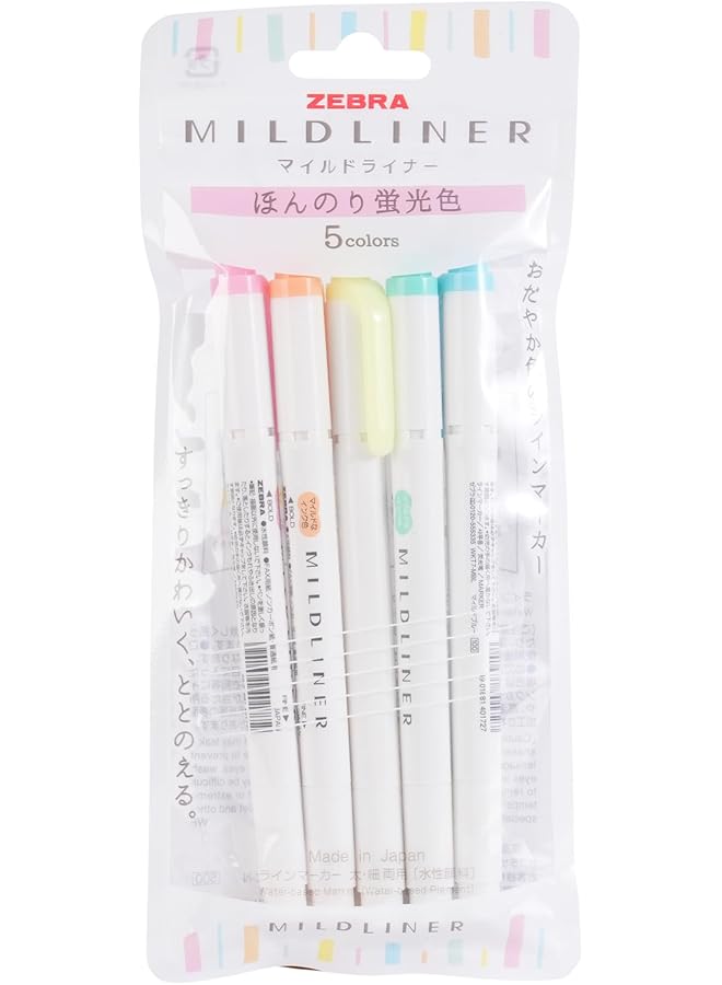 ZEBRA 145692 5 Color Mildliner Highlighter Pen - Image 1