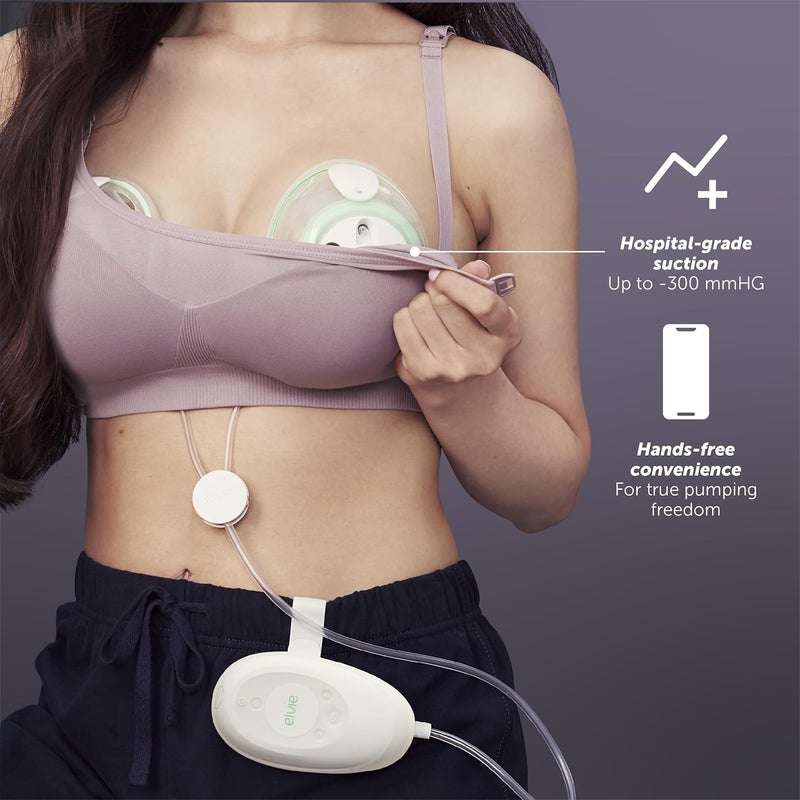 Elvie Stride Hospital-Grade, App-Controlled Breast Pump - Hands-Free, Wearable, Ultra-Quiet & Electric with 2-Modes, 10-Settings & 5oz Capacity per Cup - Image 2