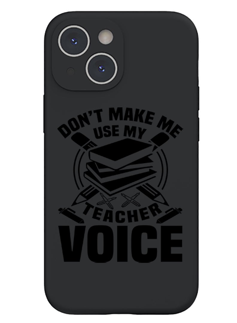 Theodor Protective Slim Fit Case Liquid Silicone Cover with Full Body Protection Anti-Scratch Shockproof Case For iPhone 14 Black  - Treat people with kindness-01 - Image 1