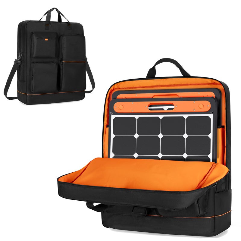 HODRANT HODRANT Solar Panel Storage Bag with Bright Lining, Travel Solar Panel Carrying Case Compatible with Jackery SolarSaga 100W 100X 200W, Padded Solar Panel Carrier with Multi Pockets & Shoulder Strap  - Image 1