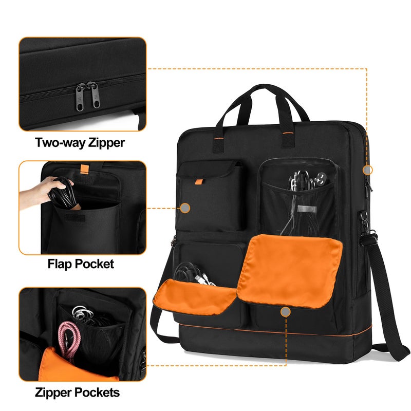 HODRANT HODRANT Solar Panel Storage Bag with Bright Lining, Travel Solar Panel Carrying Case Compatible with Jackery SolarSaga 100W 100X 200W, Padded Solar Panel Carrier with Multi Pockets & Shoulder Strap  - Image 3