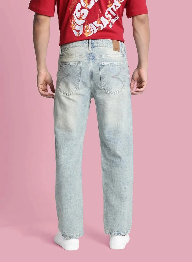 Styli Men Relaxed Fit Acid Wash Jeans By Bene Kleed