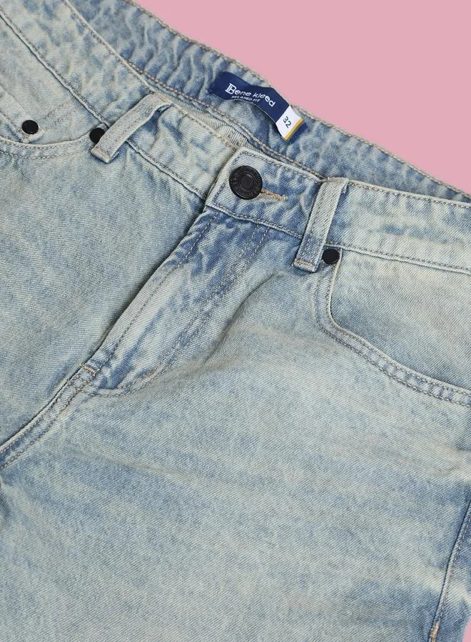 Styli Men Relaxed Fit Acid Wash Jeans By Bene Kleed