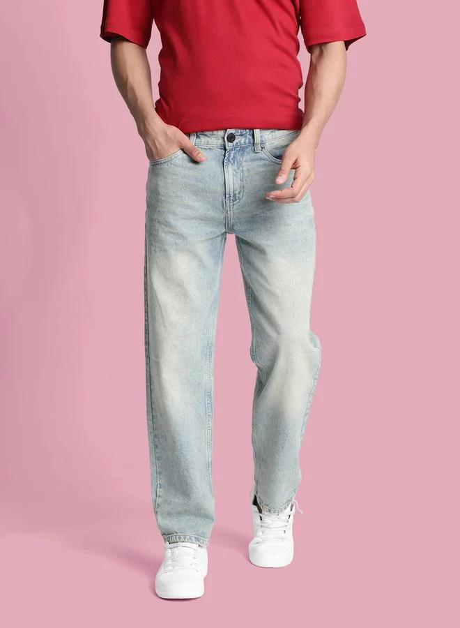 Styli Men Relaxed Fit Acid Wash Jeans By Bene Kleed