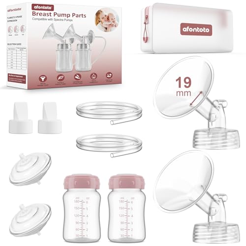 afontoto Pump Parts Compatible with Spectra S1/S2/9Plus Breastpump, Full Set Replacement Parts for Spectra Include 19mm Flange,Duckbill Valve,Backflow Protector,Tube,Bottle, Not Original S2/S1 Accessories - Image 1