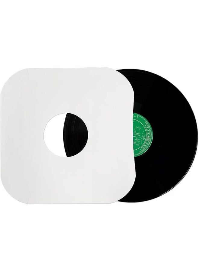 12 بوصة أكمام ورق كرافت بيضاء 20 حزمة لأسطوانات الفينيل 33 دورة في الدقيقة أغطية حماية مضادة للكهرباء الساكنة 100 غرام - Image 2