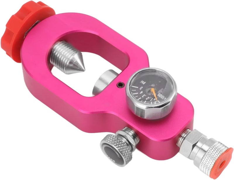 CO2 Test Valve, Stainless Steel and Aluminum Alloy Construction, Excellent Sealing for CO2 Filling, Durably and, Red - Image 5
