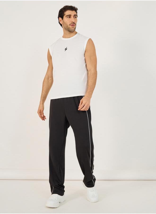 Styli Styli Ponte Knit Contrast Side Piping Athleisure Oversized Track Pants  - Image 2