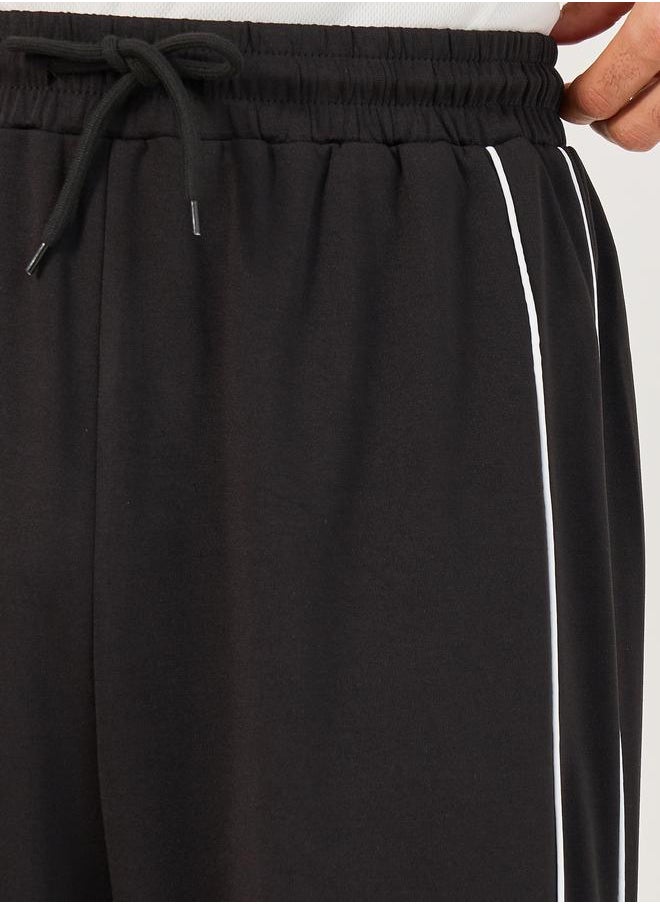 Styli Styli Ponte Knit Contrast Side Piping Athleisure Oversized Track Pants  - Image 3