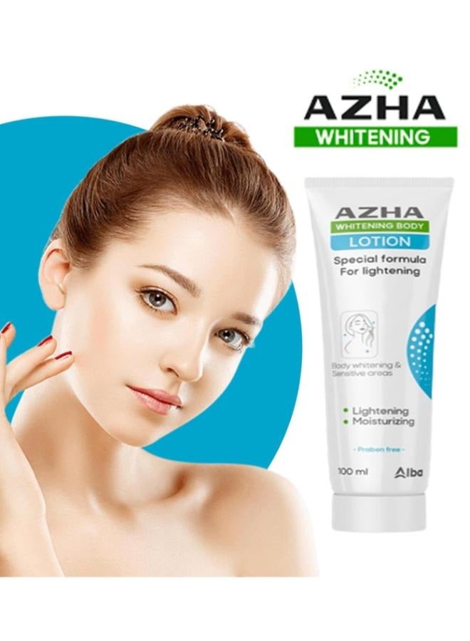 AZHA Whitening Body Lotion Special Formula For Lightening 100 gm+ Roll-On Whitening Deodorant Sea Breeze Delays Hair Growth Secret 60 ML - Image 2