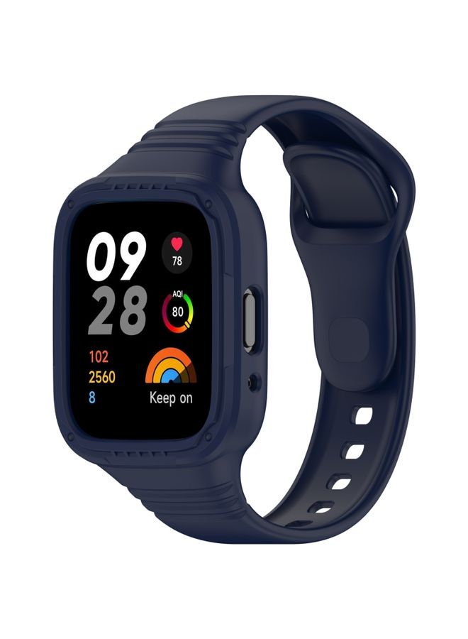 Replacement Strap For Redmi Watch 3 Lite Integrated Fully Enclosed Silicone Watch Band Ink Blue
