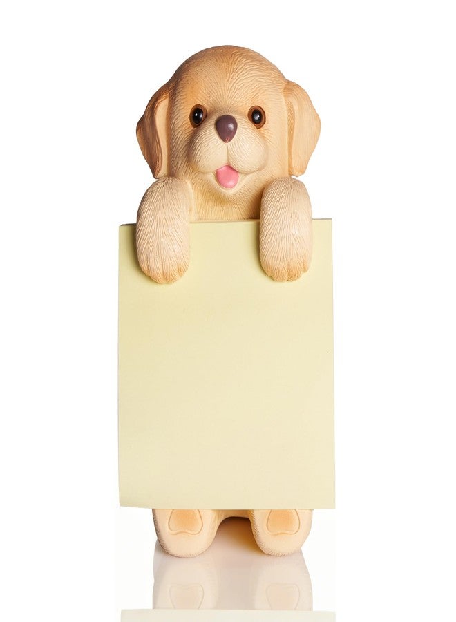 HORTIX Dog Pop-up Sticky Note Dispenser, Includes 1 Pad of 3x3 in Super Sticky Notes, 100 Sheets, Resin Cute Handmade Desk Holder for Office & Home - Golden Retriever - Image 1