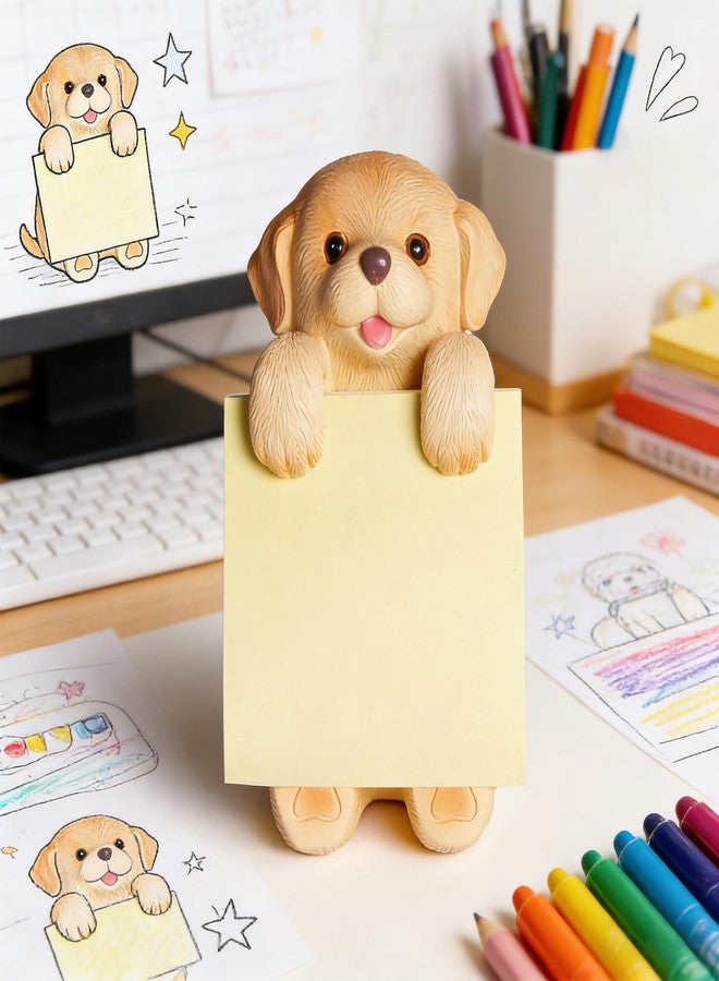 HORTIX Dog Pop-up Sticky Note Dispenser, Includes 1 Pad of 3x3 in Super Sticky Notes, 100 Sheets, Resin Cute Handmade Desk Holder for Office & Home - Golden Retriever - Image 2