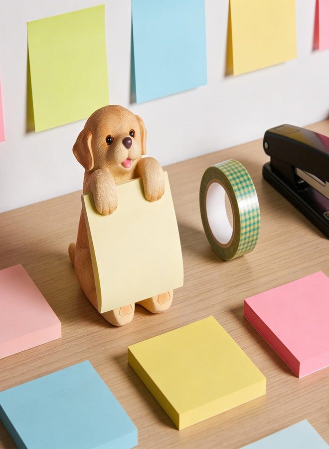 HORTIX Dog Pop-up Sticky Note Dispenser, Includes 1 Pad of 3x3 in Super Sticky Notes, 100 Sheets, Resin Cute Handmade Desk Holder for Office & Home - Golden Retriever - Image 3